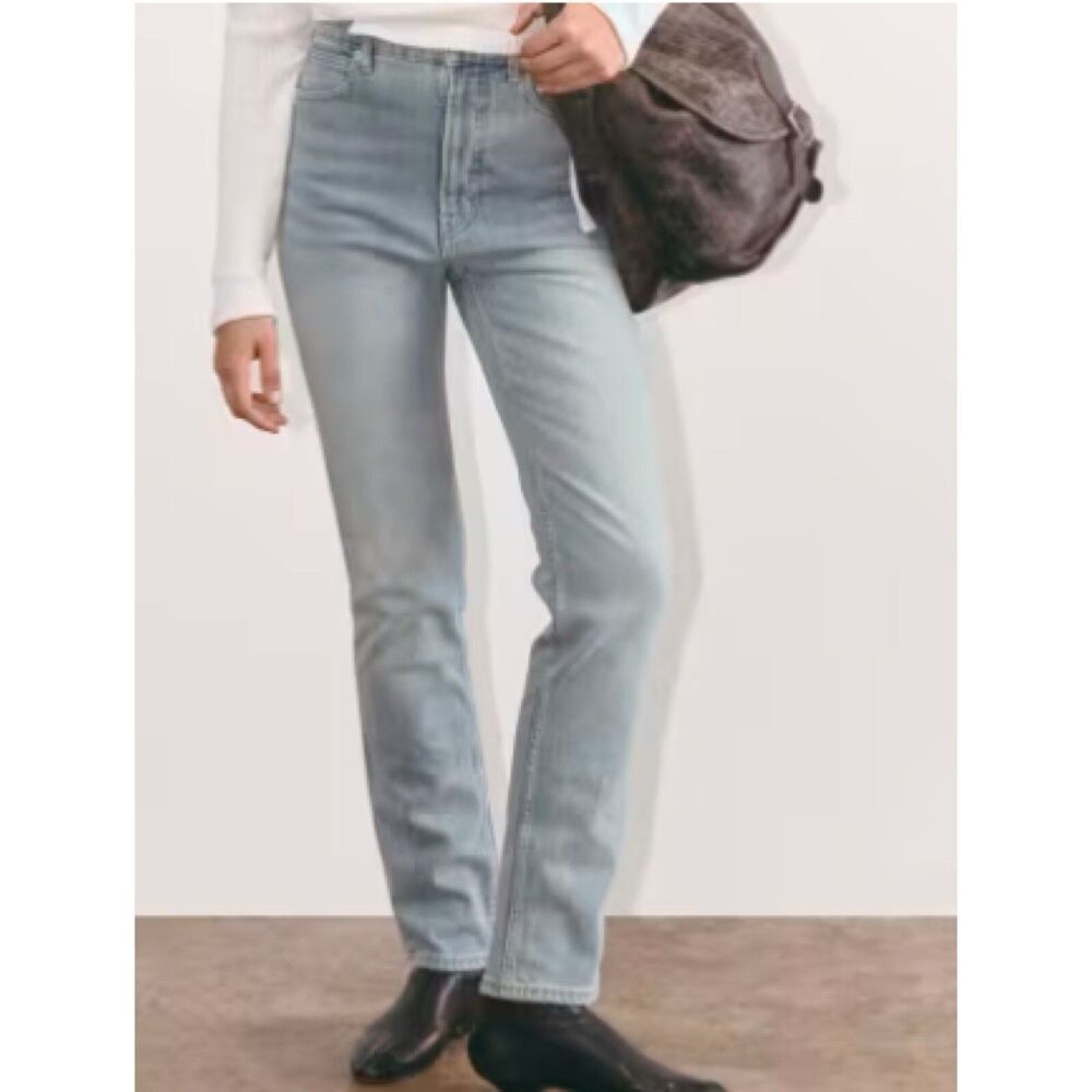 Everlane way high Light Blue Straight Leg Jeans long